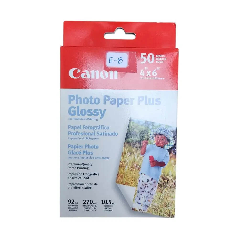 NEW Canon Photo Paper Plus Glossy 4x6 50 Sheets Premium Quality Photo Printing